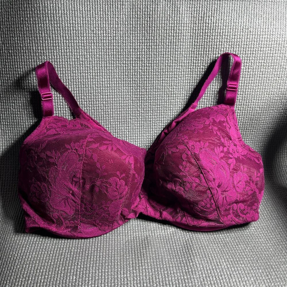 Torrid Curve Balconette Bra Womens Size 44DD Purple Lace Full Coverage Underwire